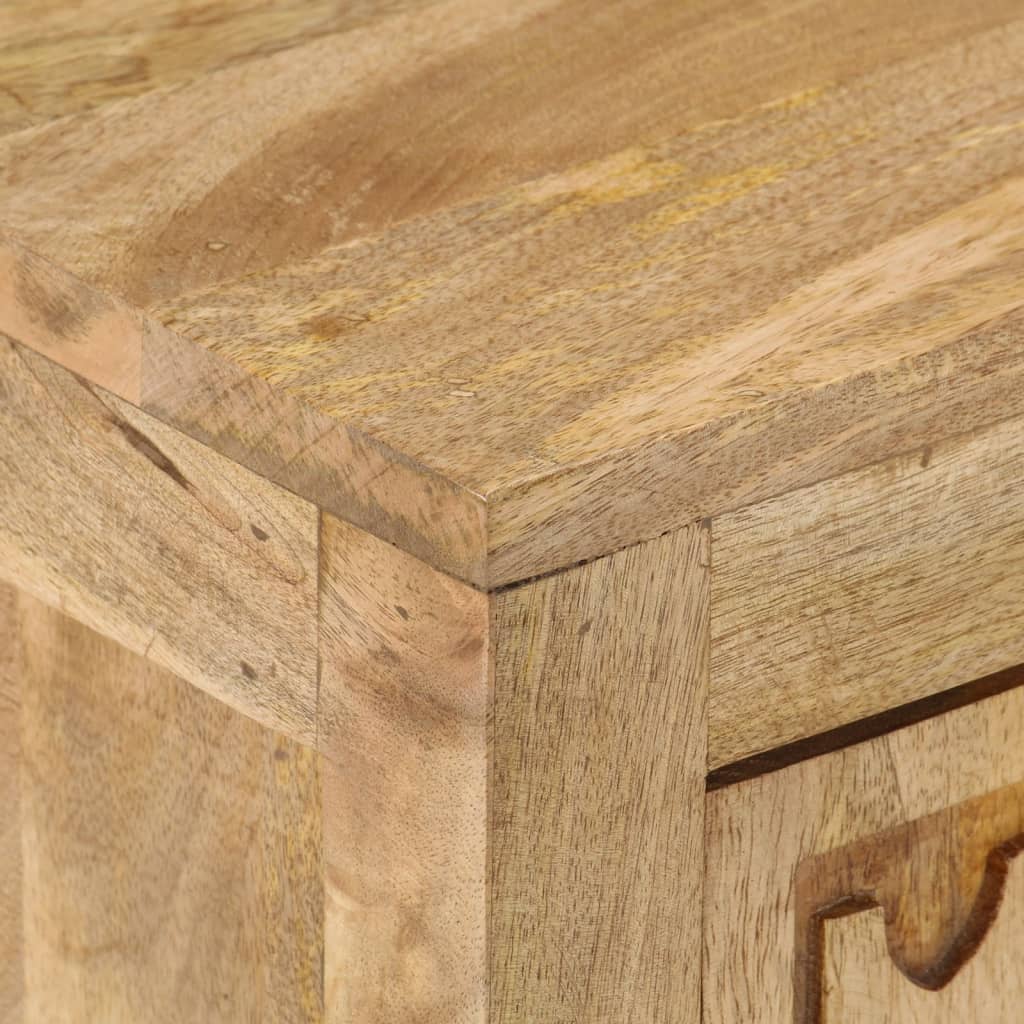 Mesita de noche de madera maciza de mango 40x30x50 cm - Imagen 5