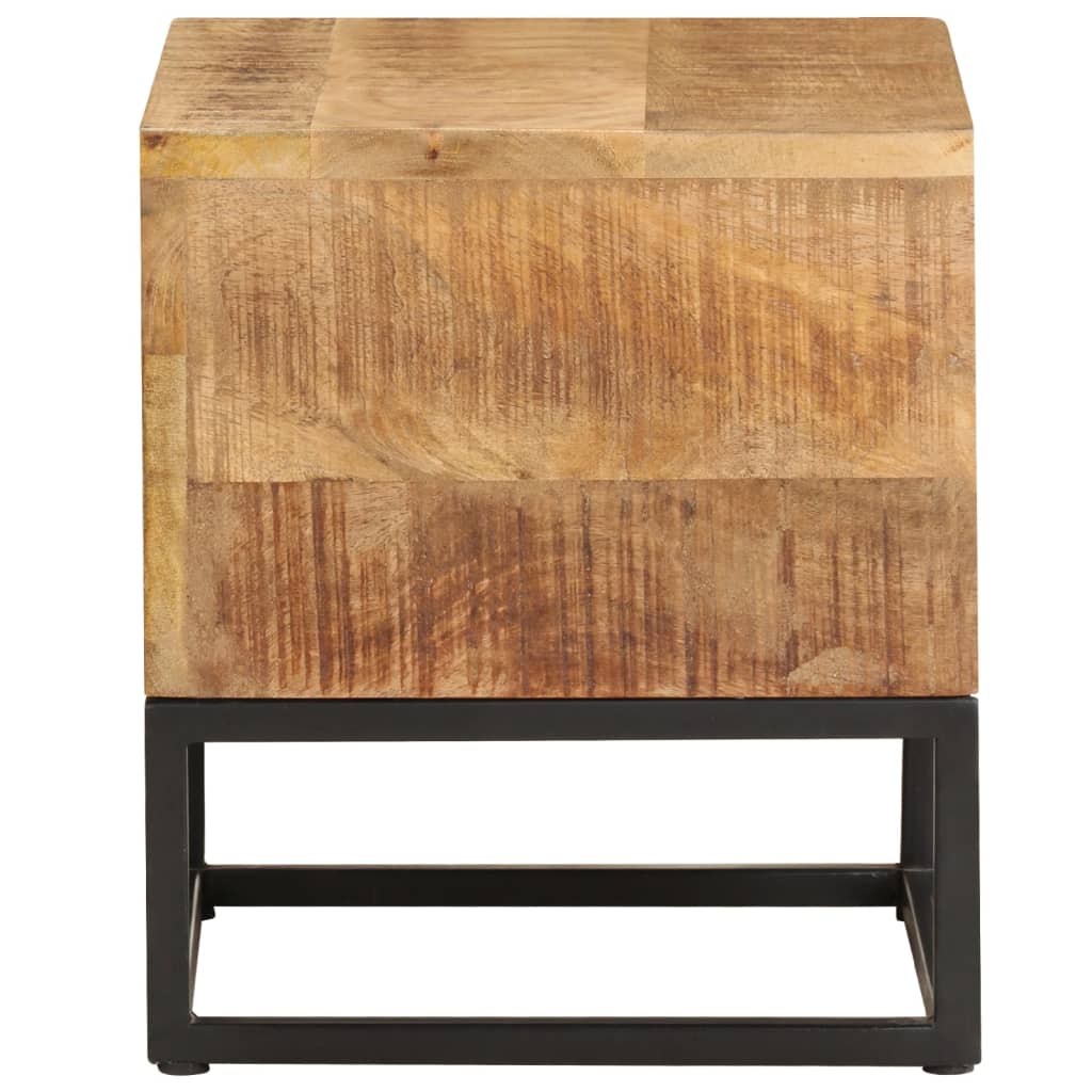 Mesa auxiliar de madera de mango rugosa 30x30x33 cm - Imagen 2