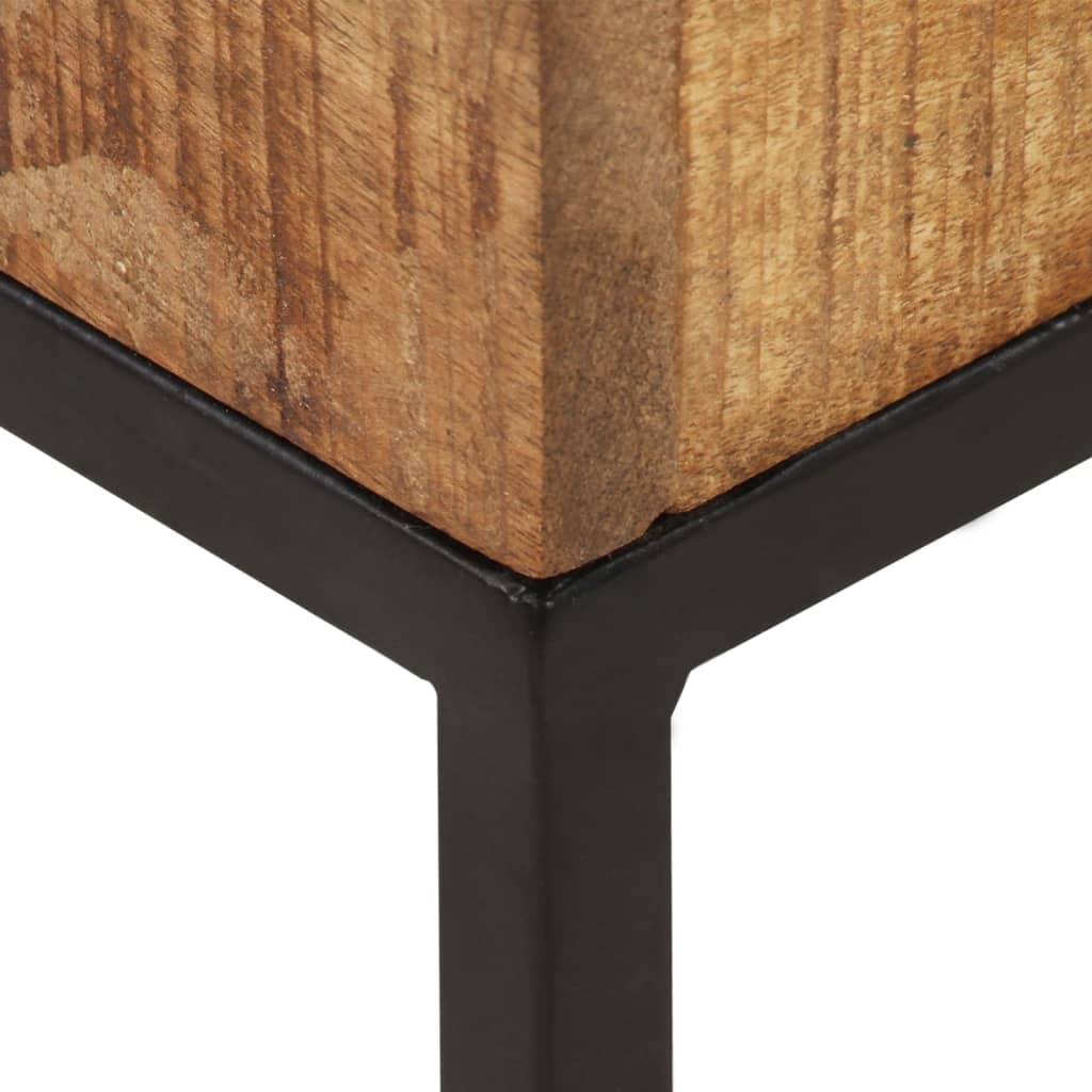 Mesa auxiliar de madera de mango rugosa 30x30x33 cm - Imagen 3