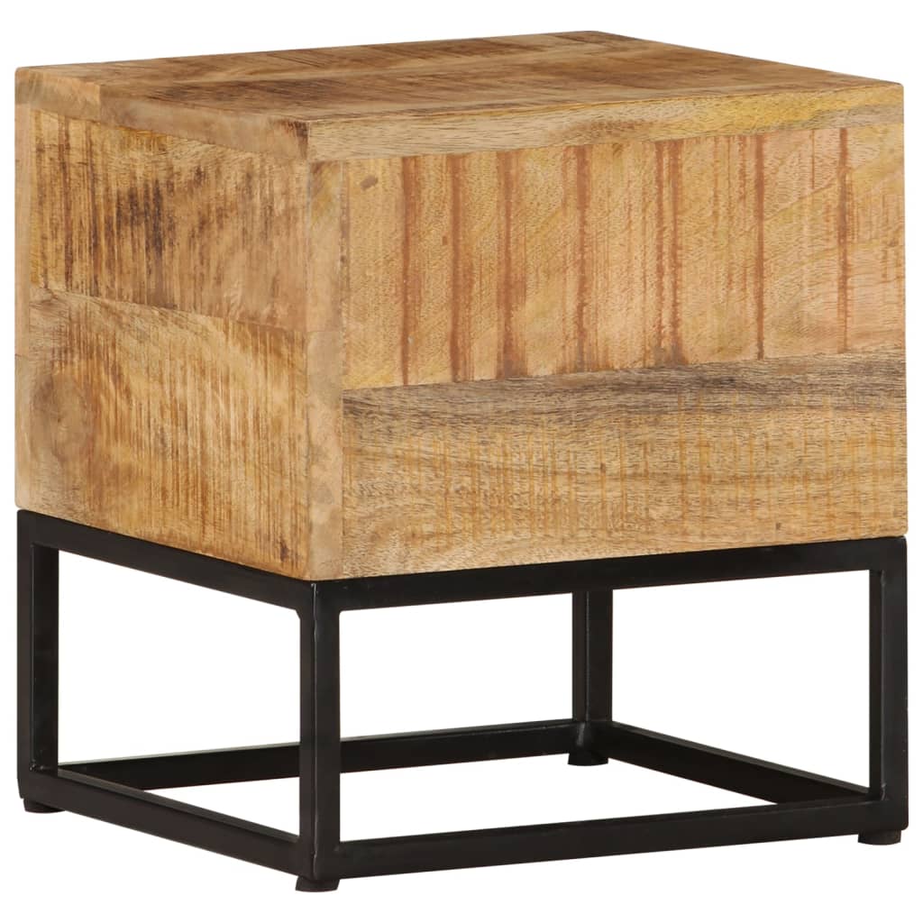 Mesa auxiliar de madera de mango rugosa 30x30x33 cm - Imagen 7