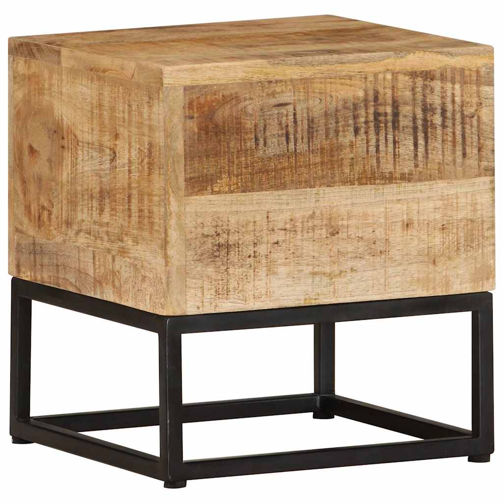 Mesa auxiliar de madera de mango rugosa 30x30x33 cm - Imagen 8