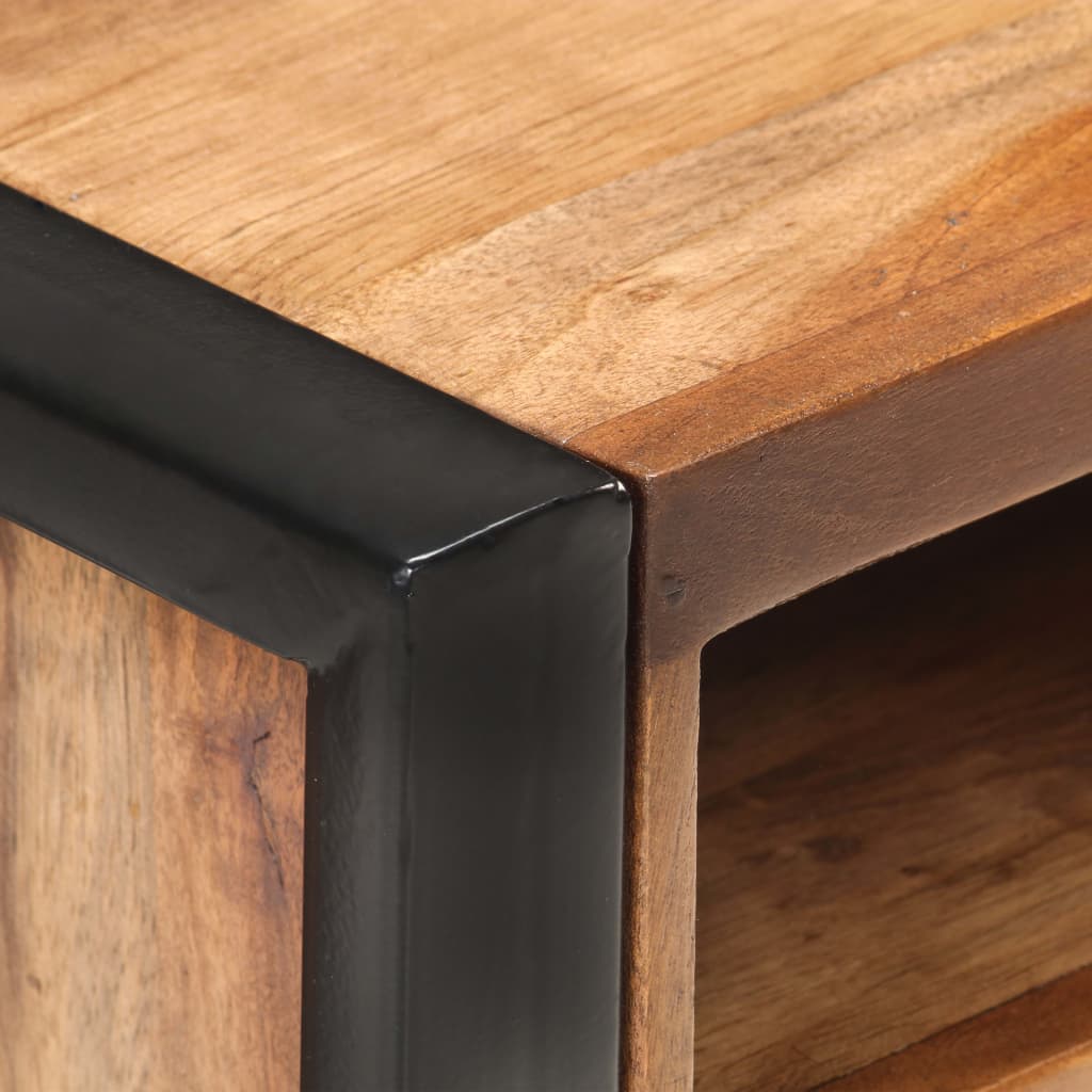 Mesita de noche madera maciza de acacia 40x35x55 cm - Imagen 4