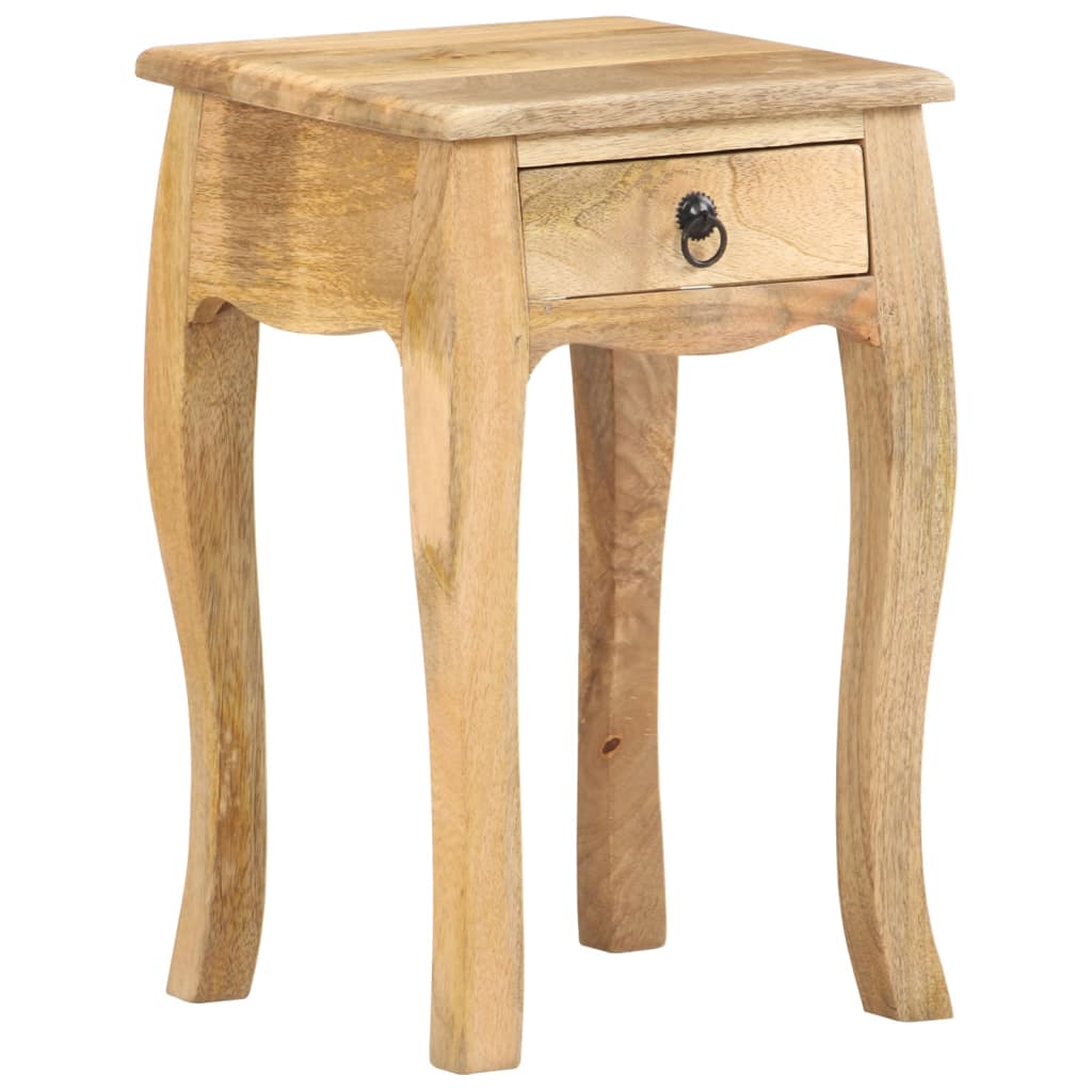Mesita de noche de madera maciza de mango 28x28x46 cm - Imagen 12