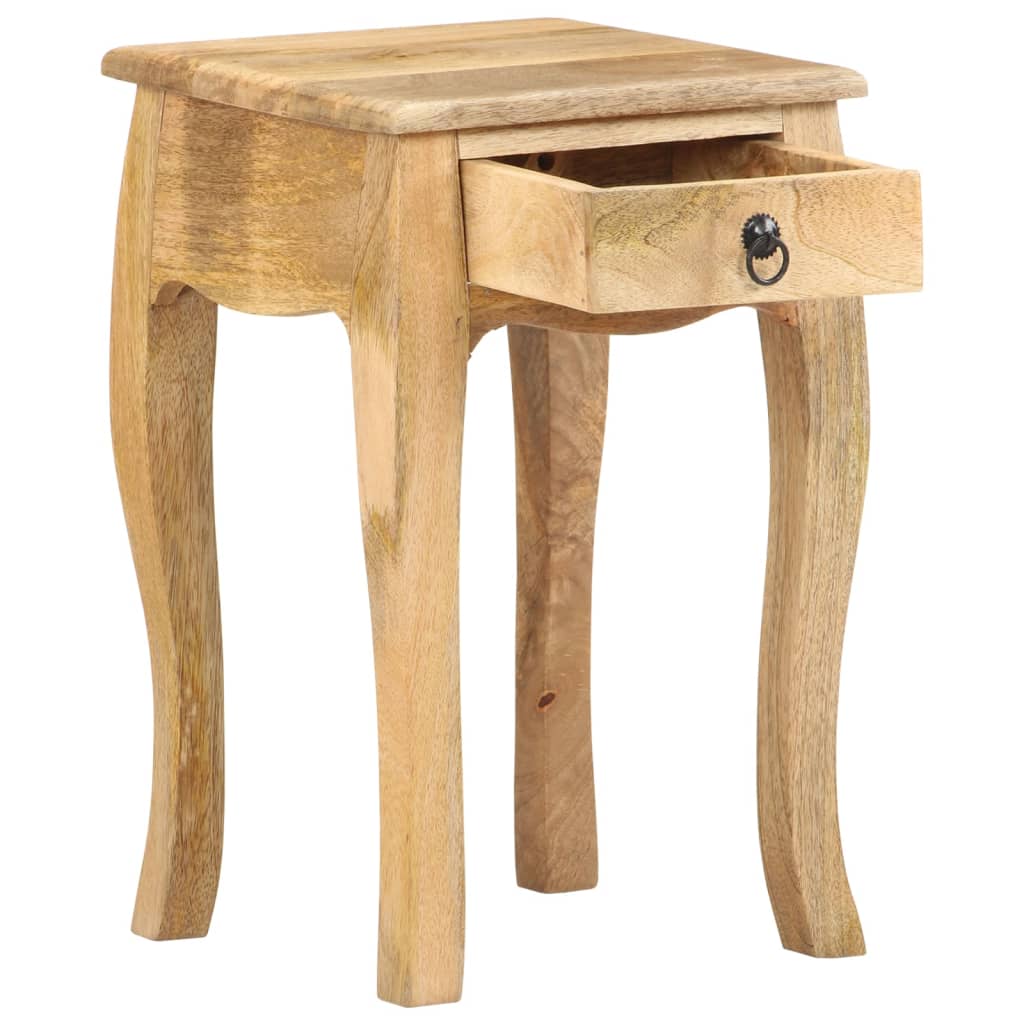 Mesita de noche de madera maciza de mango 28x28x46 cm - Imagen 3