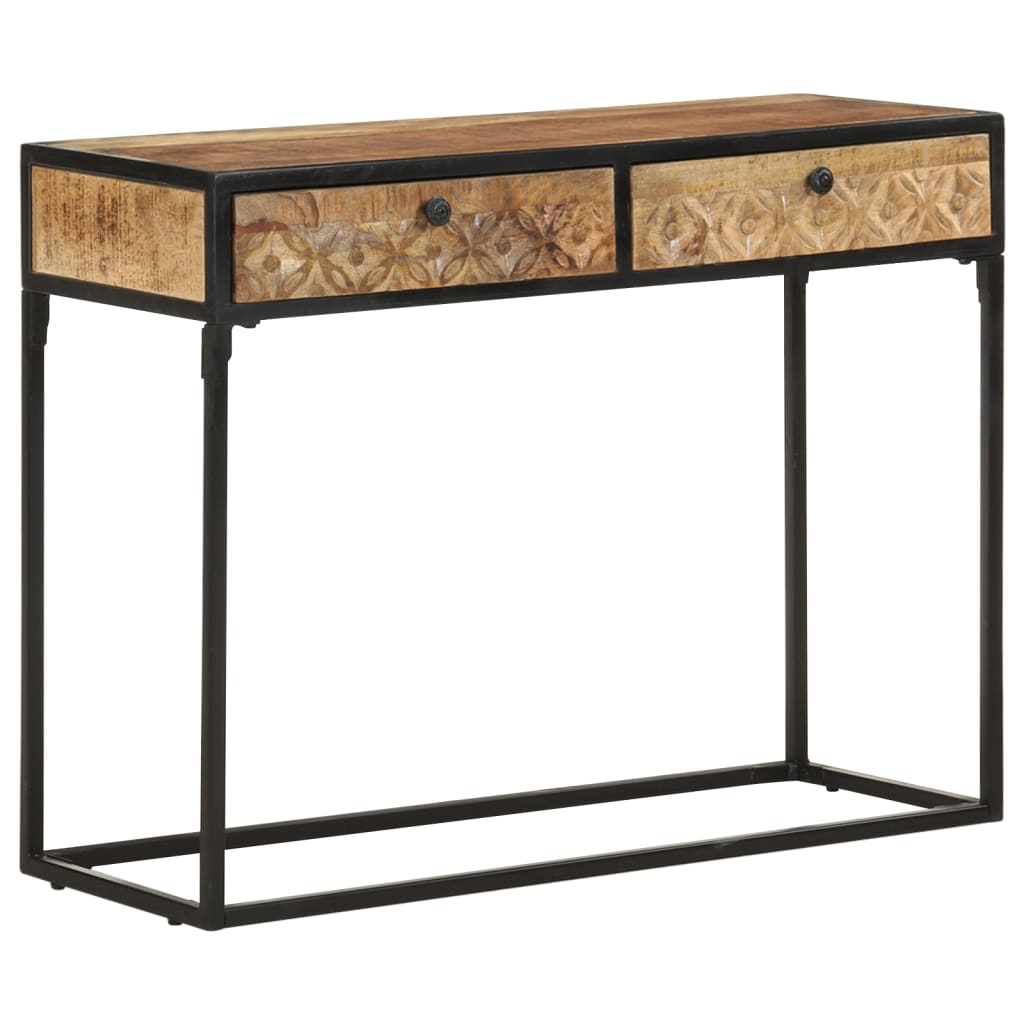 Mesa consola de madera maciza de mango 100x35x75 cm - Imagen 11