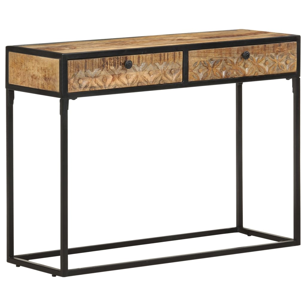Mesa consola de madera maciza de mango 100x35x75 cm - Imagen 12