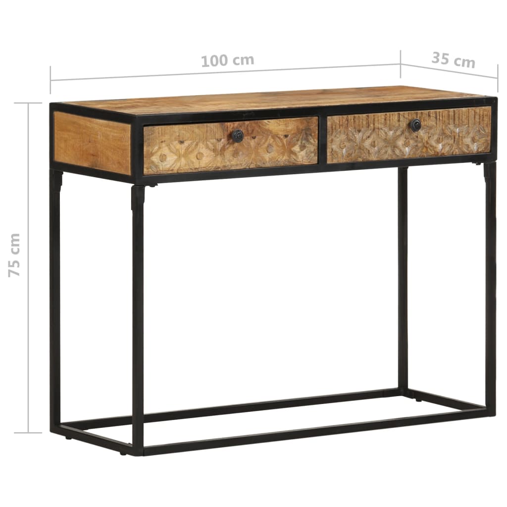 Mesa consola de madera maciza de mango 100x35x75 cm - Imagen 8