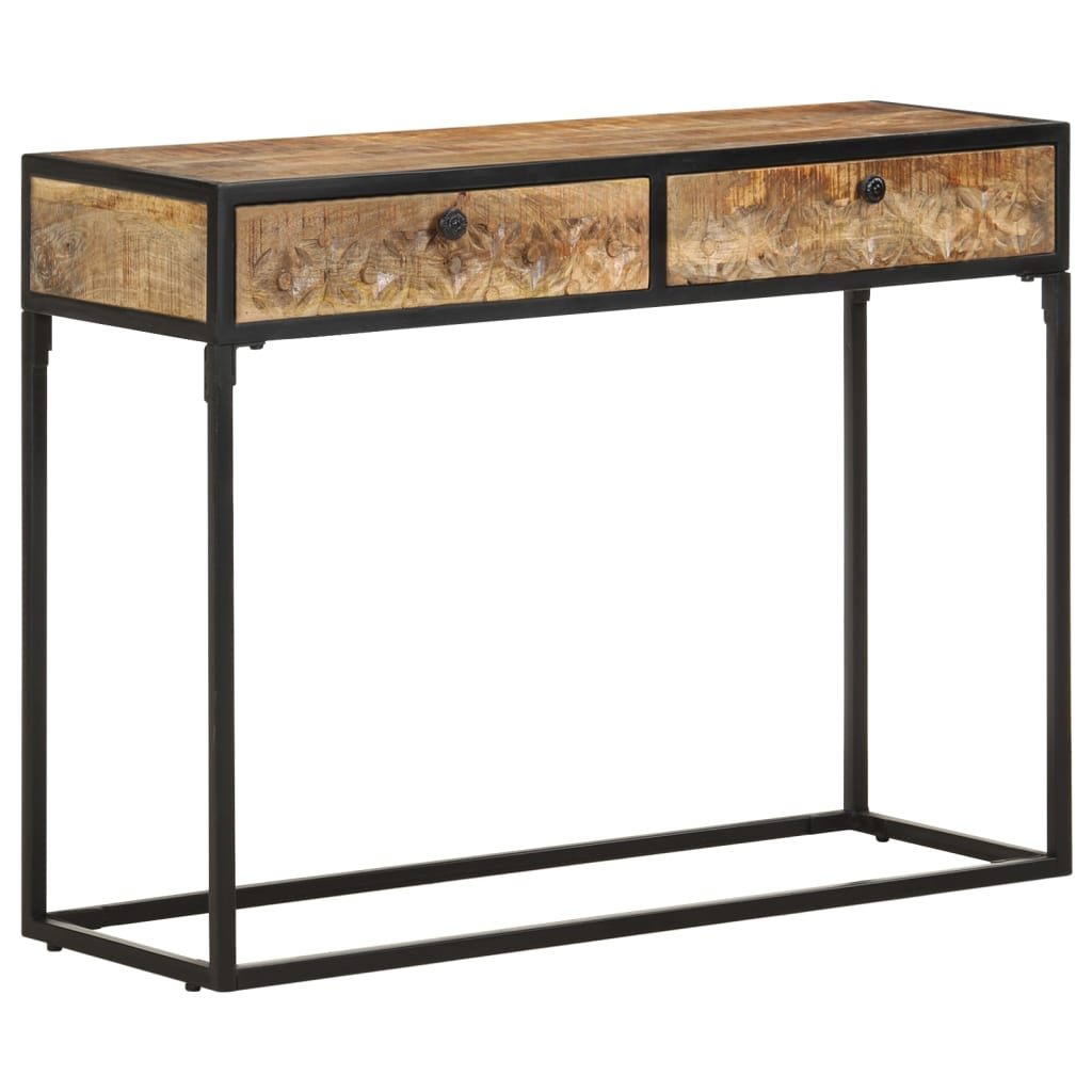 Mesa consola de madera maciza de mango 100x35x75 cm - Imagen 9
