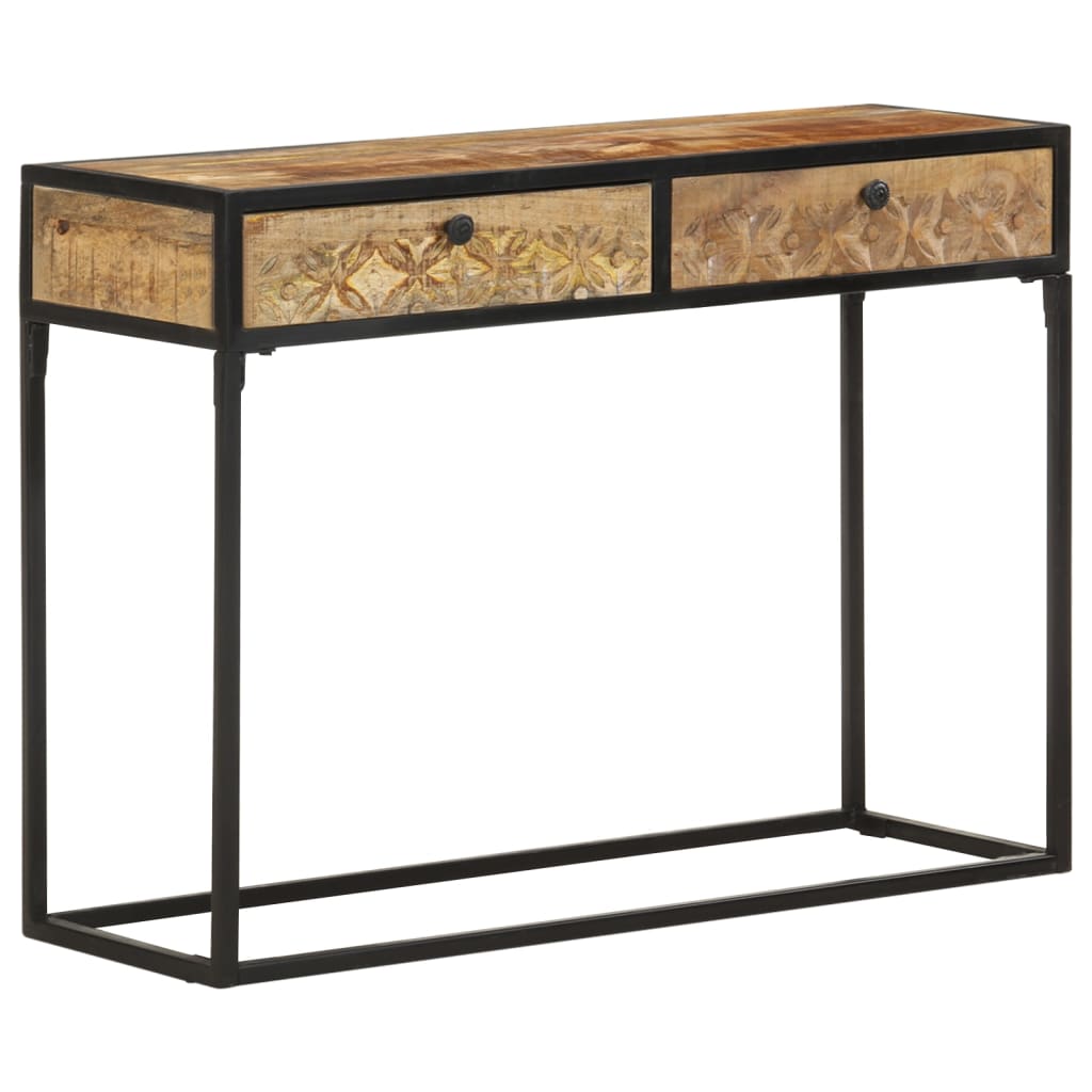 Mesa consola de madera maciza de mango 100x35x75 cm - Imagen 10