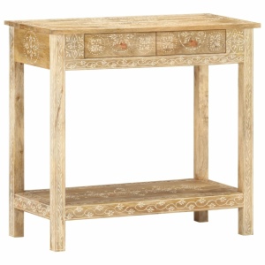 Mesa consola de madera maciza de mango 80x35x74 cm