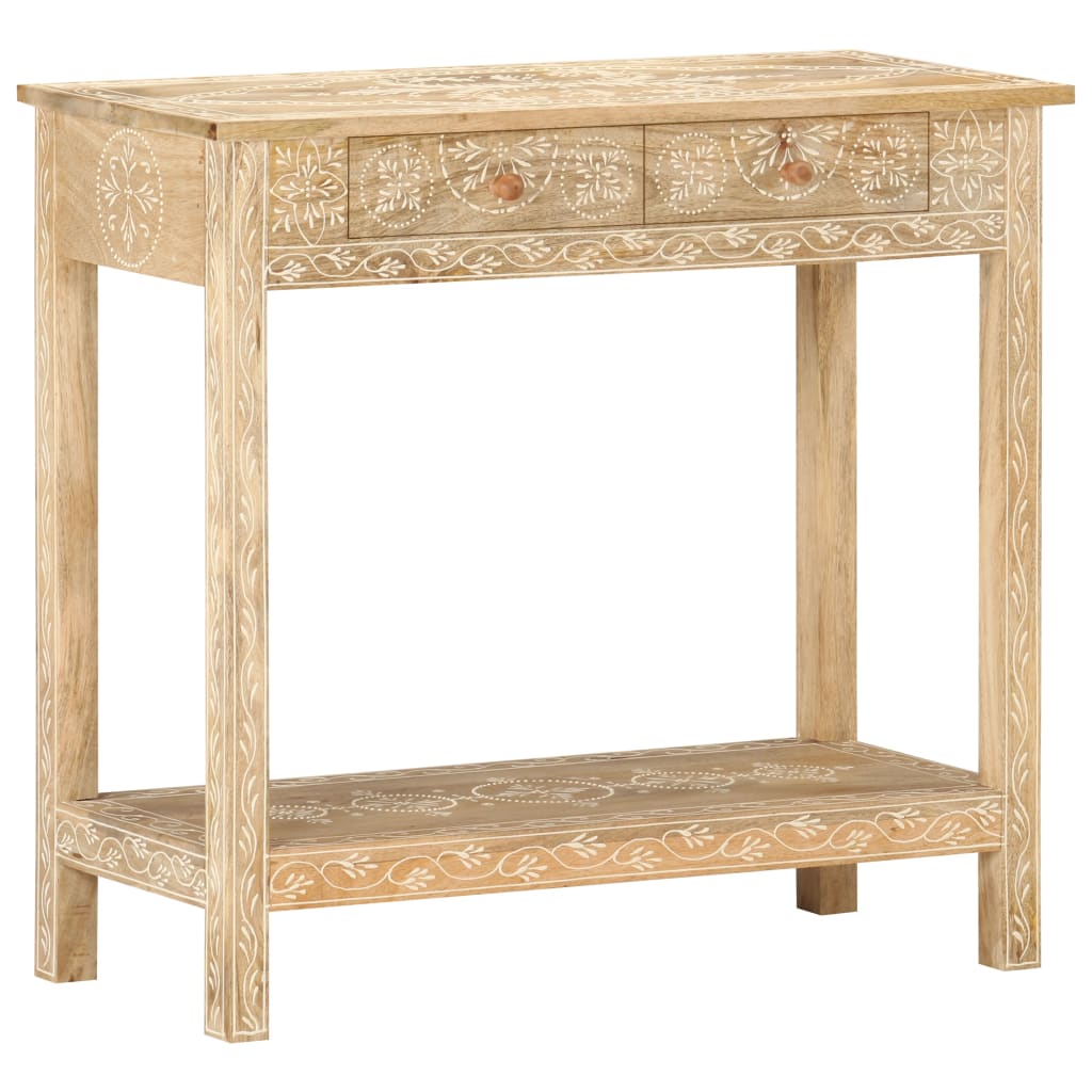 Mesa consola de madera maciza de mango 80x35x74 cm - Imagen 11