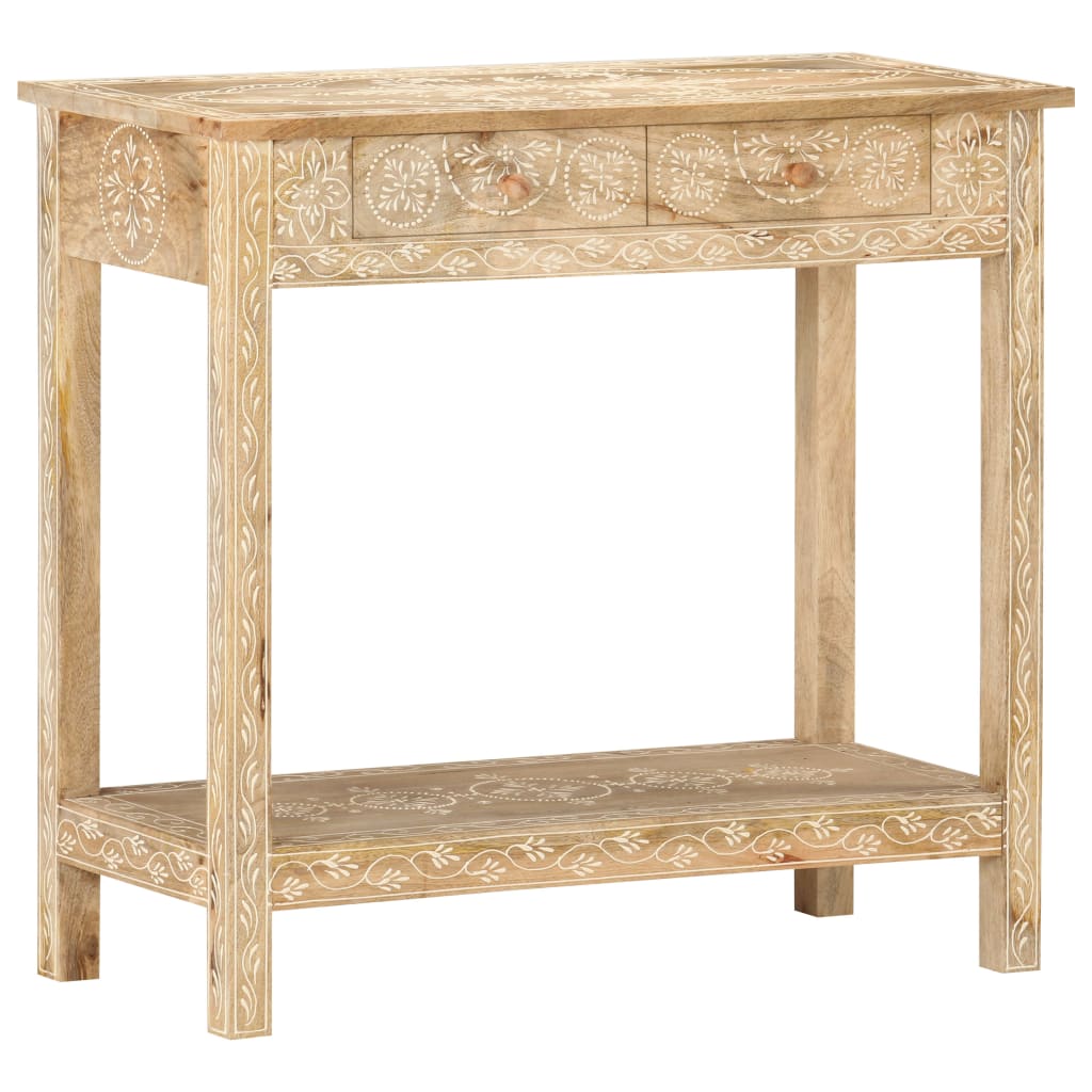 Mesa consola de madera maciza de mango 80x35x74 cm - Imagen 12