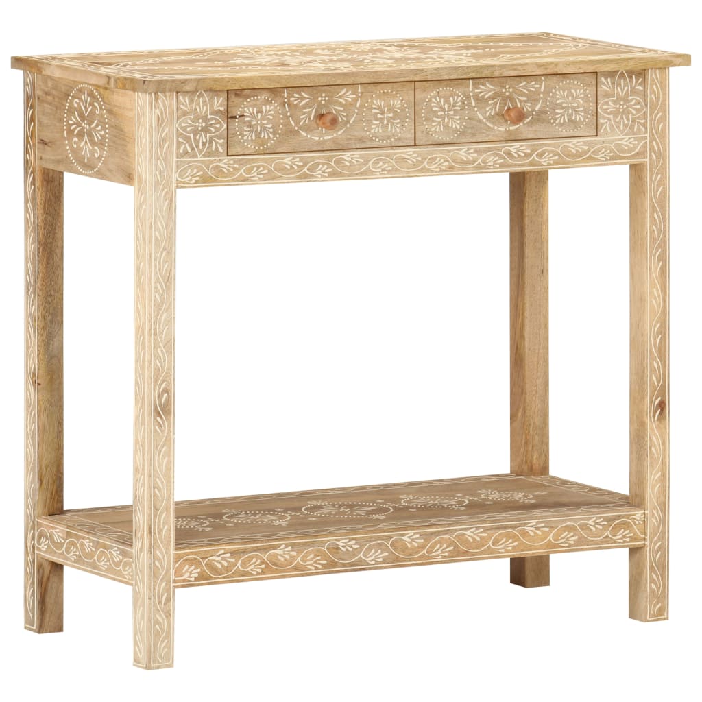 Mesa consola de madera maciza de mango 80x35x74 cm - Imagen 9