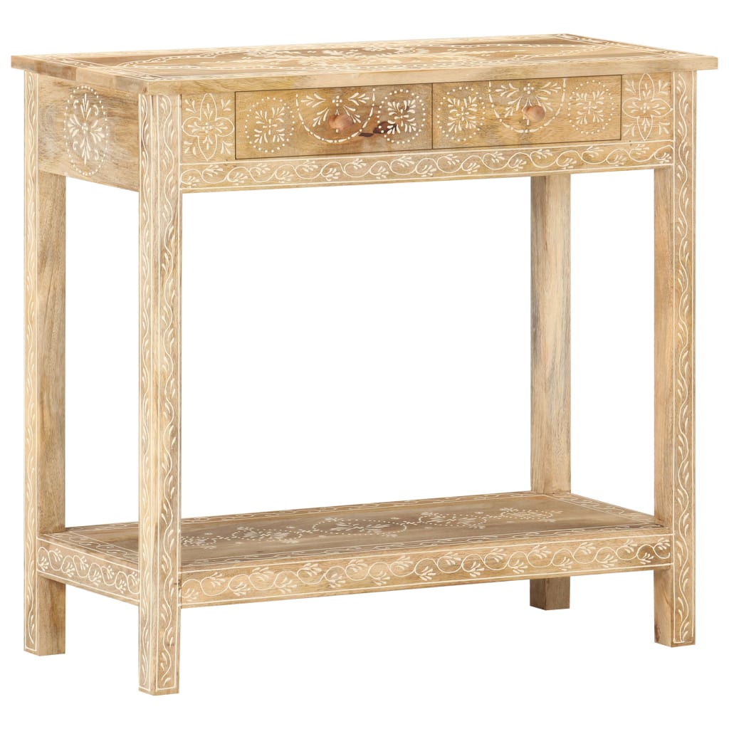 Mesa consola de madera maciza de mango 80x35x74 cm - Imagen 10