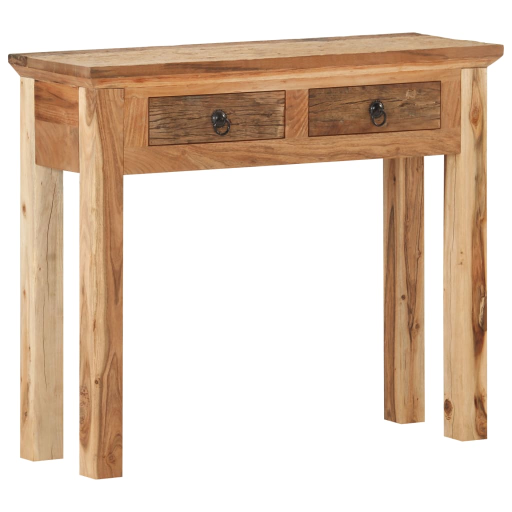 Mesa consola madera de acacia y madera reciclada 90,5x30x75cm - Imagen 11