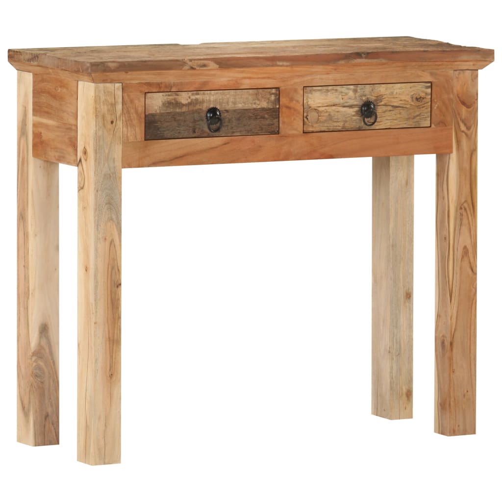 Mesa consola madera de acacia y madera reciclada 90,5x30x75cm - Imagen 12