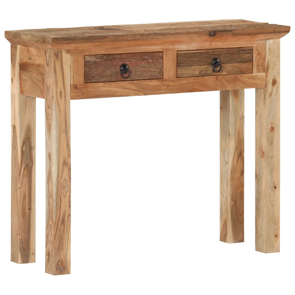 Mesa consola madera de acacia y madera reciclada 90,5x30x75cm - Imagen 10
