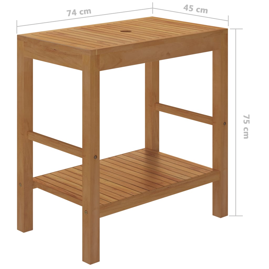 Mueble tocador madera teca maciza con lavabo de mármol negro - Imagen 11