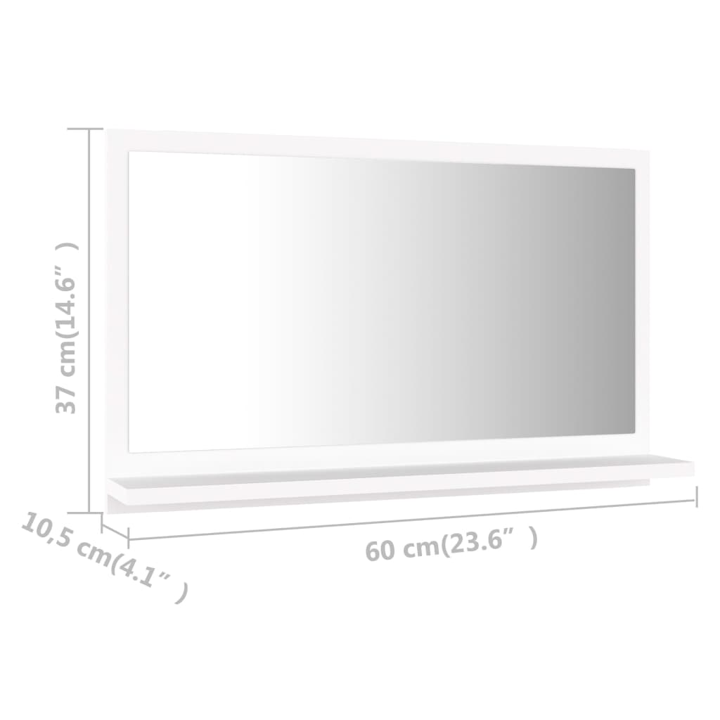 Espejo de baño madera contrachapada blanco 60x10,5x37 cm - Imagen 7
