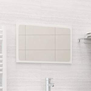 Espejo de baño madera contrachapada blanco brillo 60x1,5x37 cm