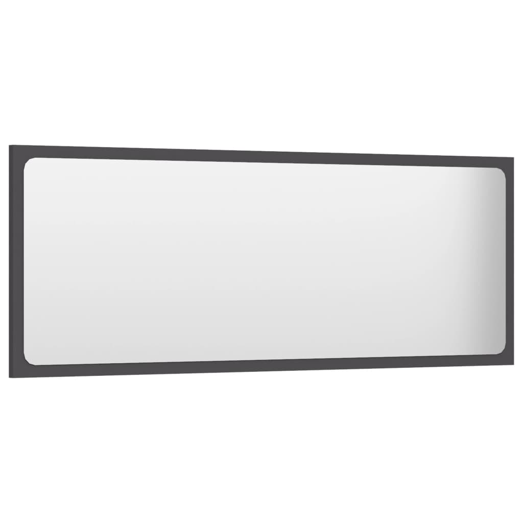 Espejo de baño madera contrachapada gris 100x1,5x37 cm - Imagen 3