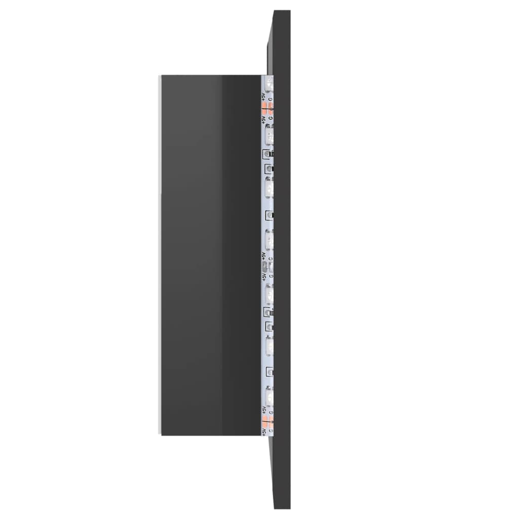 Armario espejo de baño luz LED acrílico gris brillo 40x12x45 cm - Imagen 10