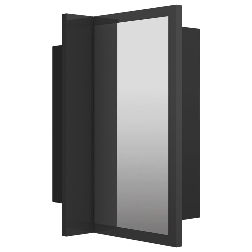 Armario espejo de baño luz LED acrílico gris brillo 40x12x45 cm - Imagen 11