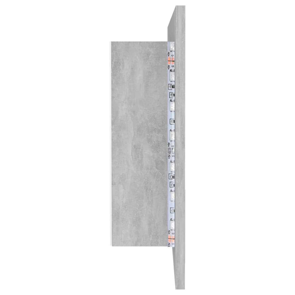 Armario espejo baño luz LED acrílico gris hormigón 90x12x45 cm - Imagen 10