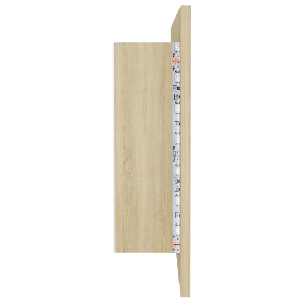 Armario espejo de baño LED acrílico roble Sonoma 100x12x45 cm - Imagen 7
