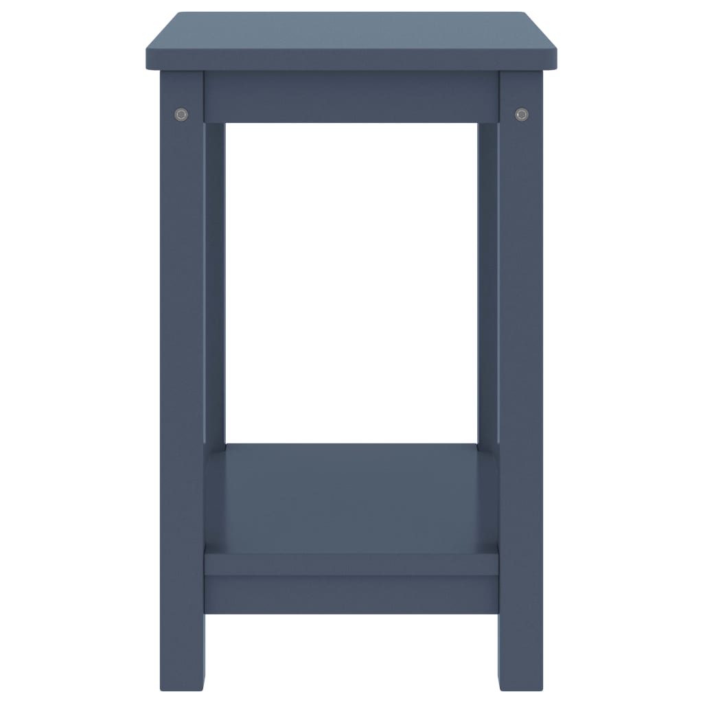 Mesita de noche madera maciza de mango gris claro 40x30x50 cm - Imagen 3