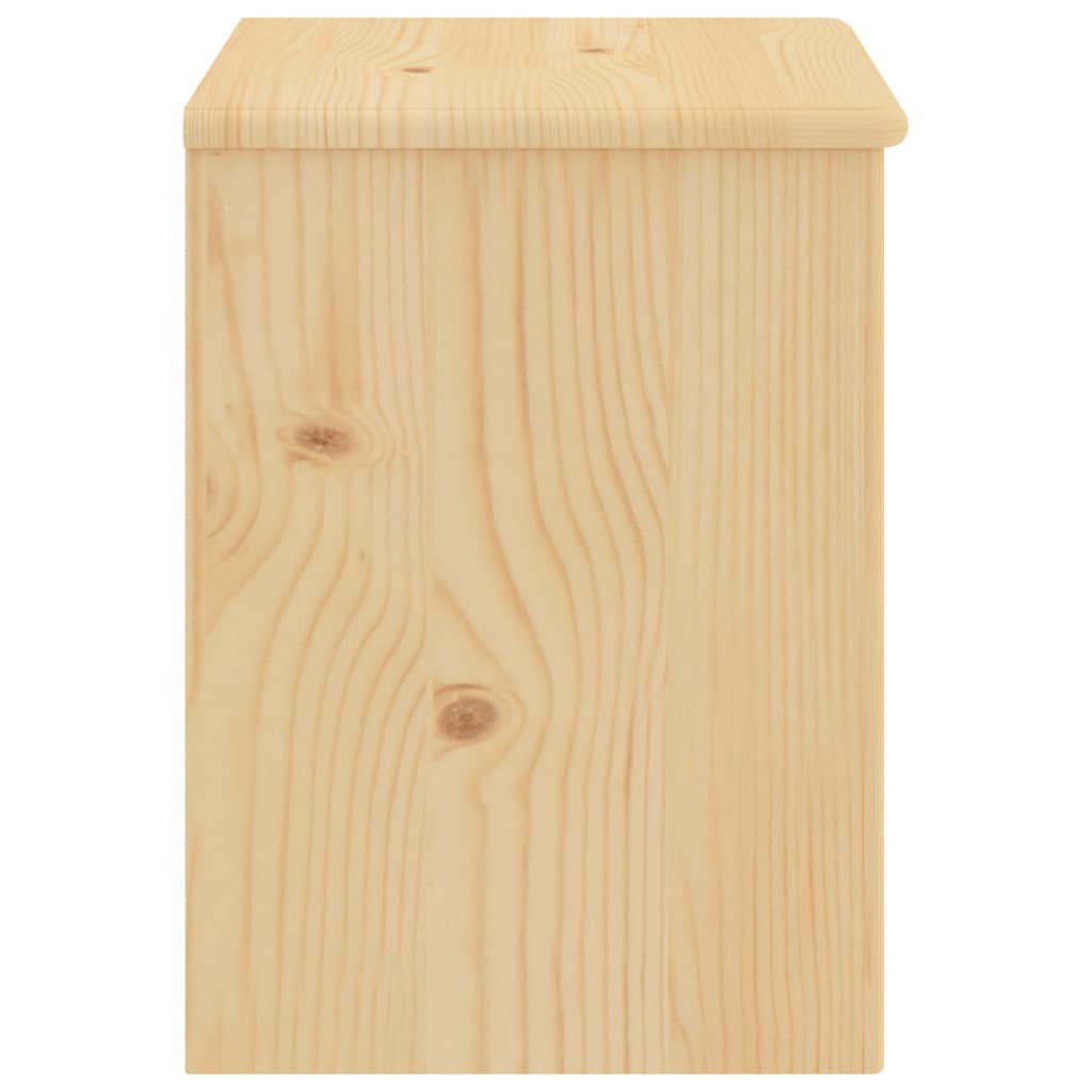 Mesita de noche madera maciza de pino madera clara 35x30x40 cm - Imagen 3