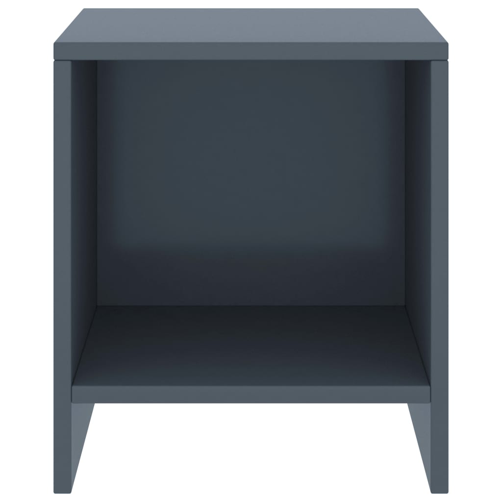 Mesita de noche madera maciza de mango gris claro 35x30x40 cm - Imagen 2