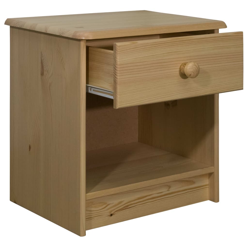 Mesita de noche de madera maciza de pino 41x30x42 cm - Imagen 3