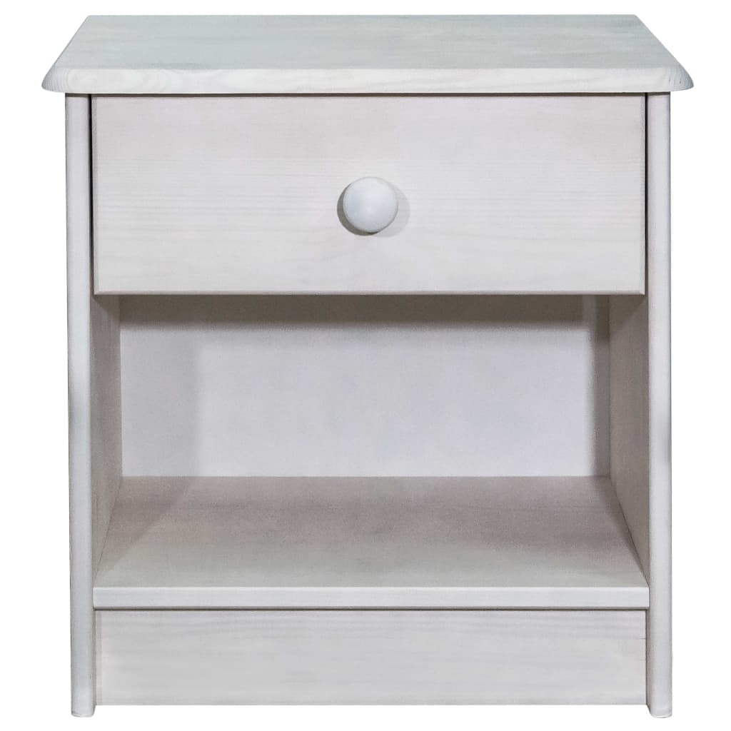 Mesita de noche de madera maciza de pino 41x30x42 cm - Imagen 2