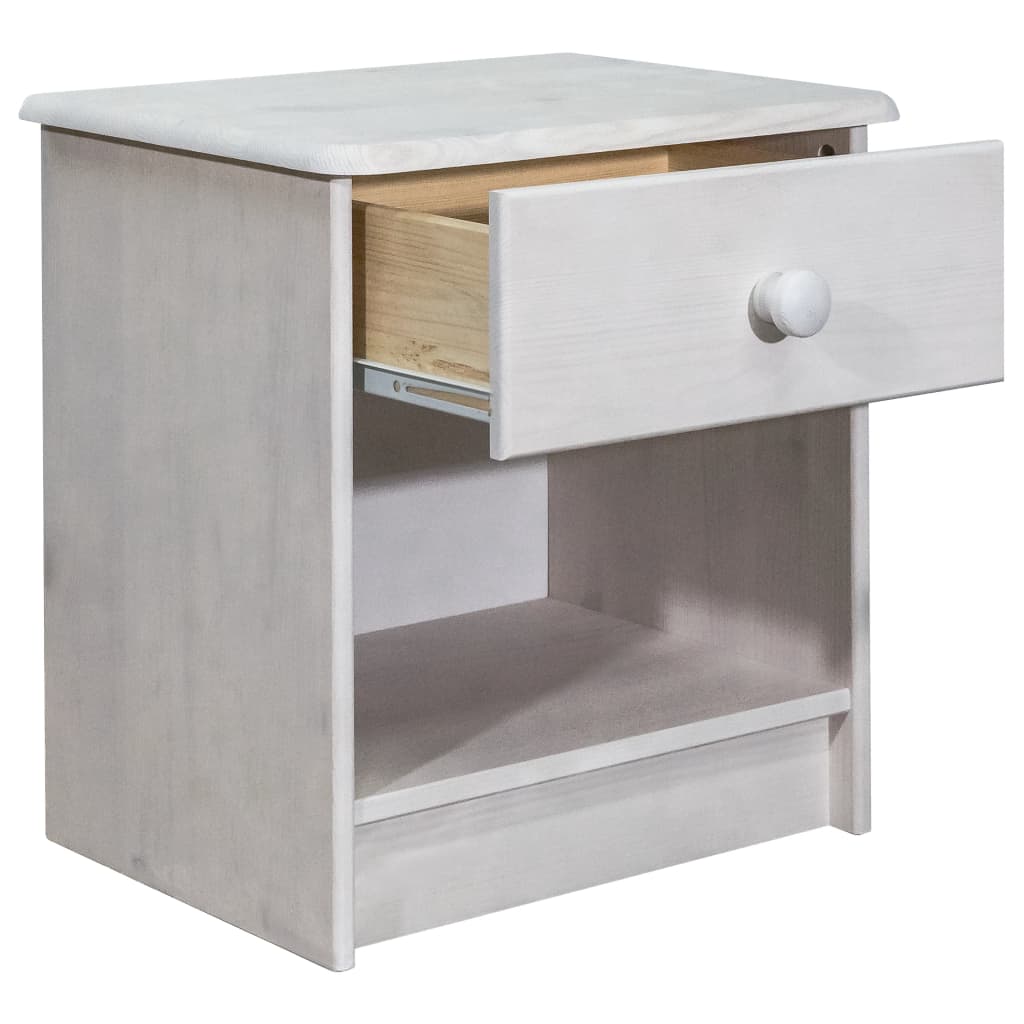 Mesita de noche de madera maciza de pino 41x30x42 cm - Imagen 3