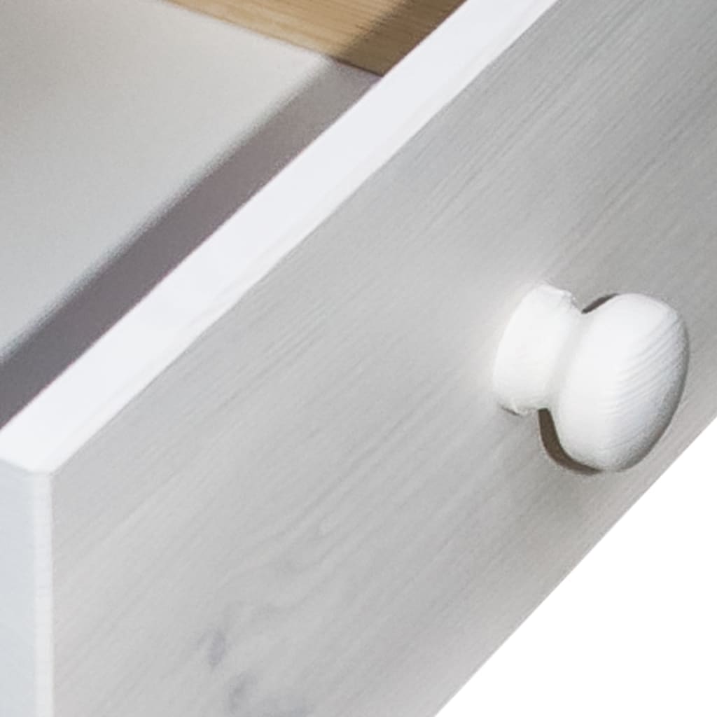 Mesita de noche de madera maciza de pino 43x34x40 cm - Imagen 5