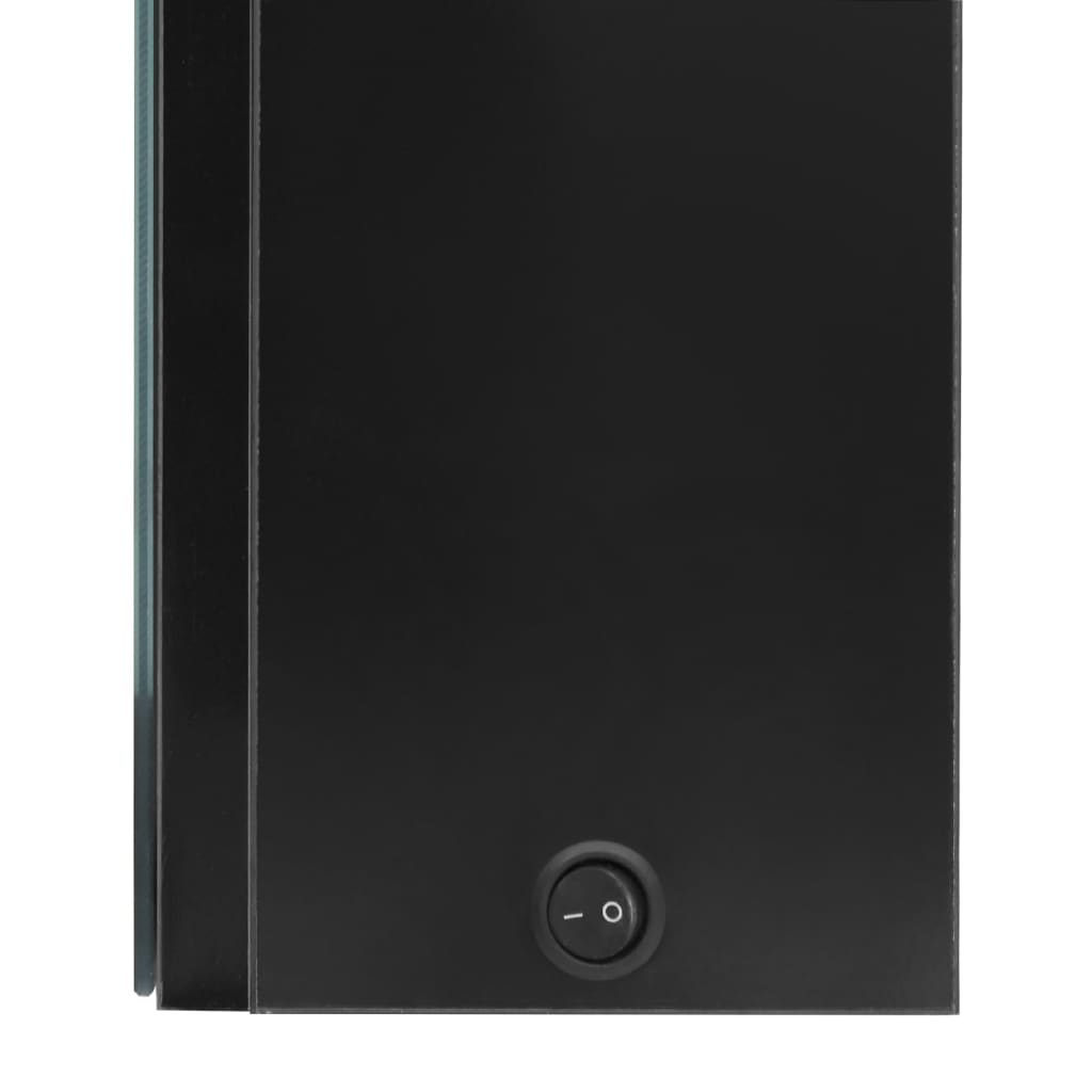 Armario de baño con espejo LED negro brillante 50x13x70 cm - Imagen 6