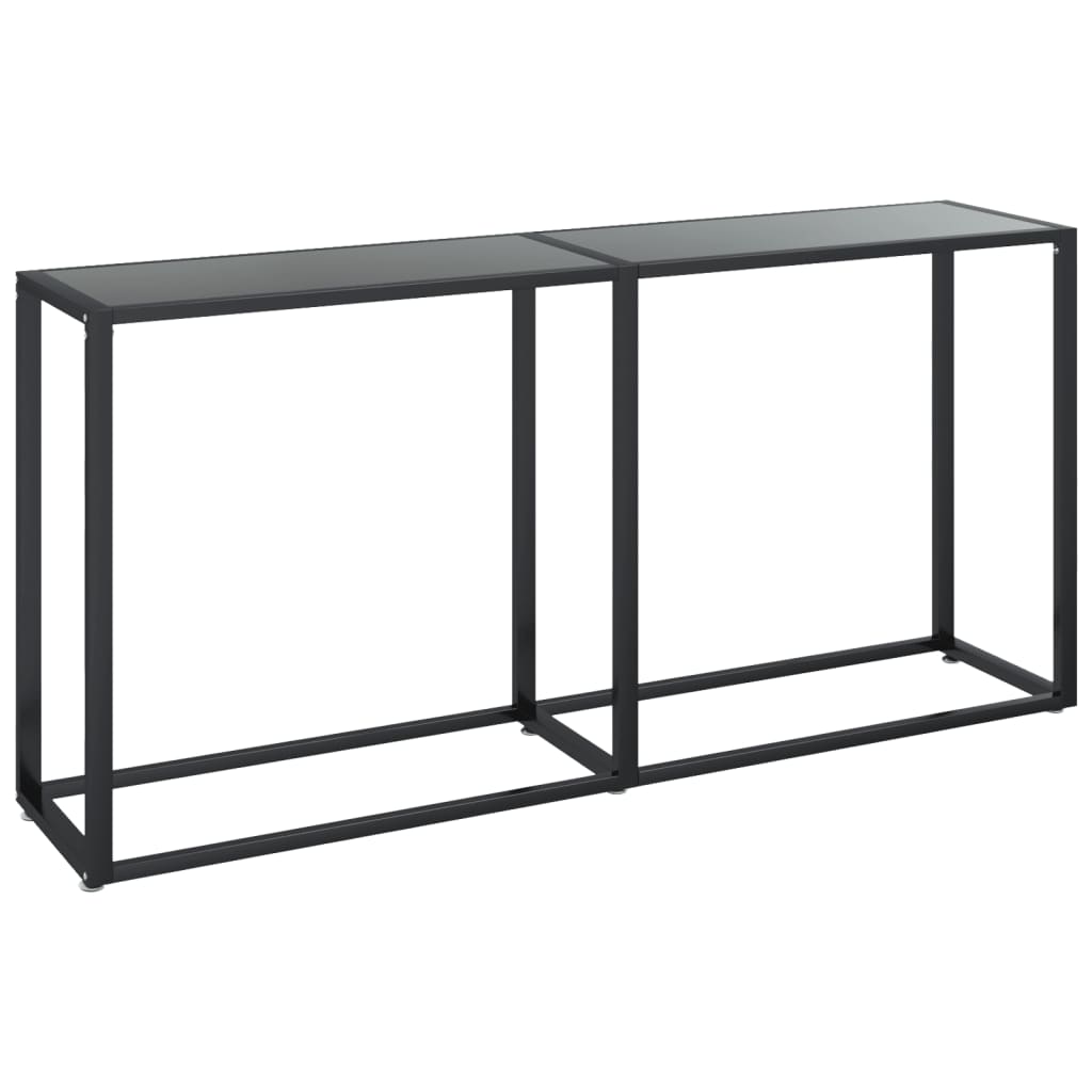 Mesa consola vidrio templado negro 160x35x75,5 cm - Imagen 2