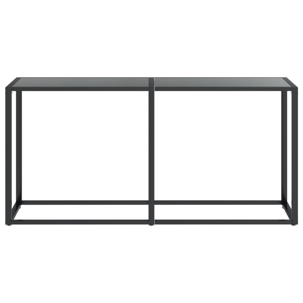 Mesa consola vidrio templado negro 160x35x75,5 cm - Imagen 3