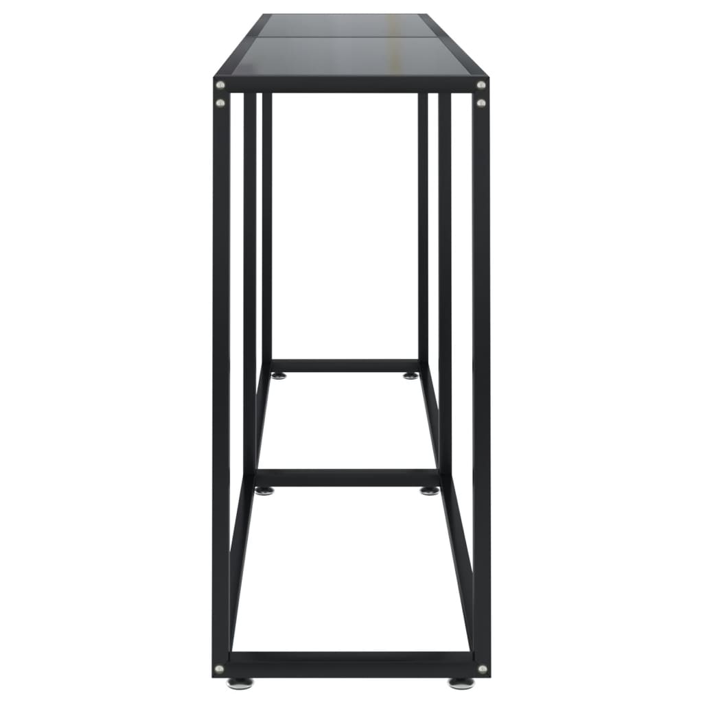Mesa consola vidrio templado negro 160x35x75,5 cm - Imagen 4