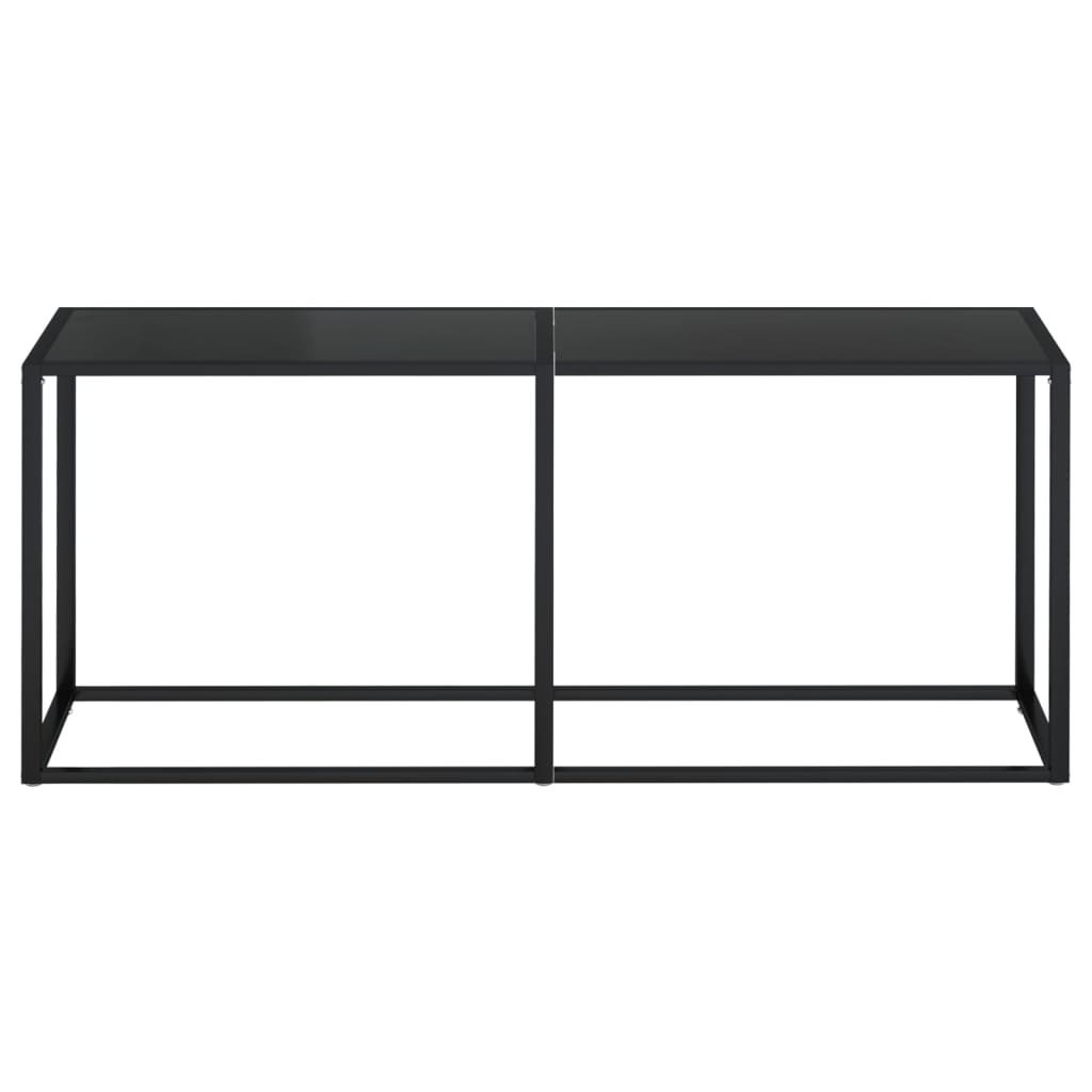 Mesa consola vidrio templado negro 180x35x75,5 cm - Imagen 3