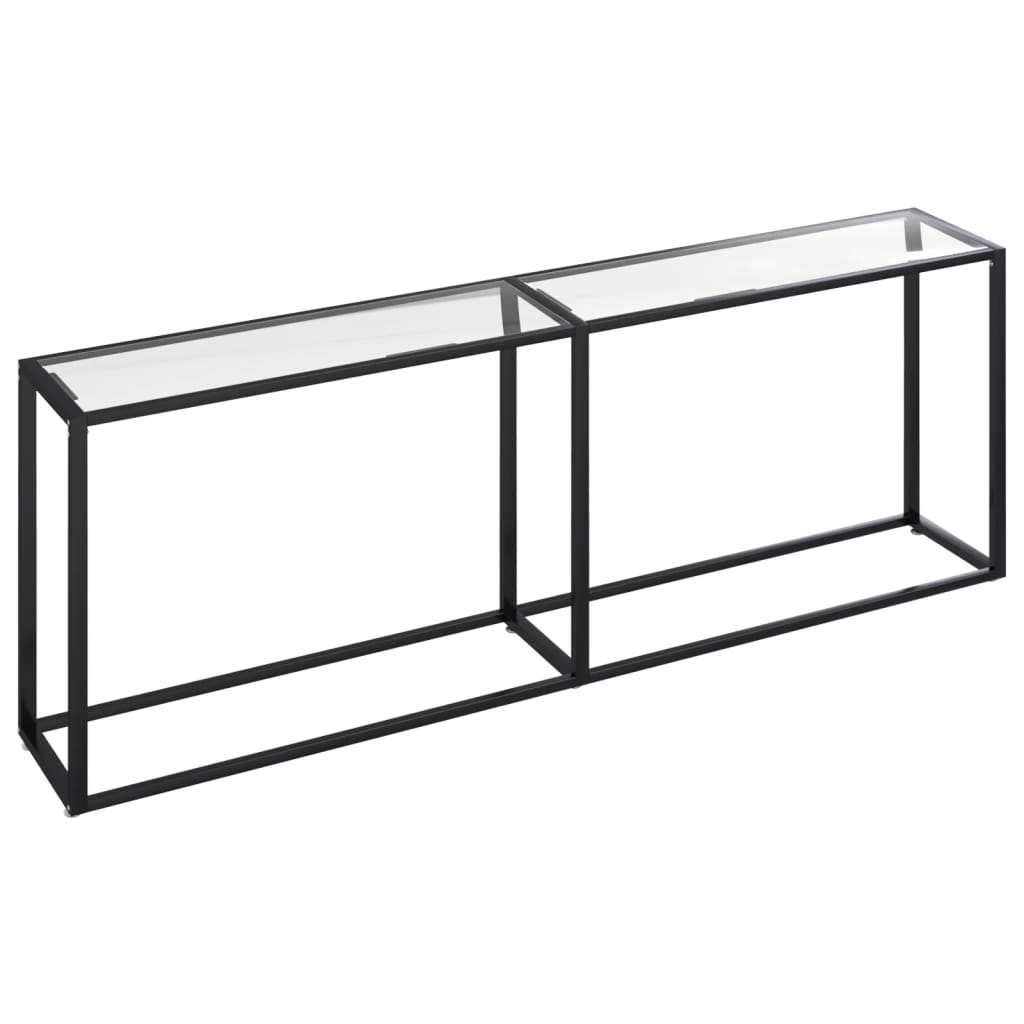 Mesa consola vidrio templado transparente 220x35x75,5 cm - Imagen 2