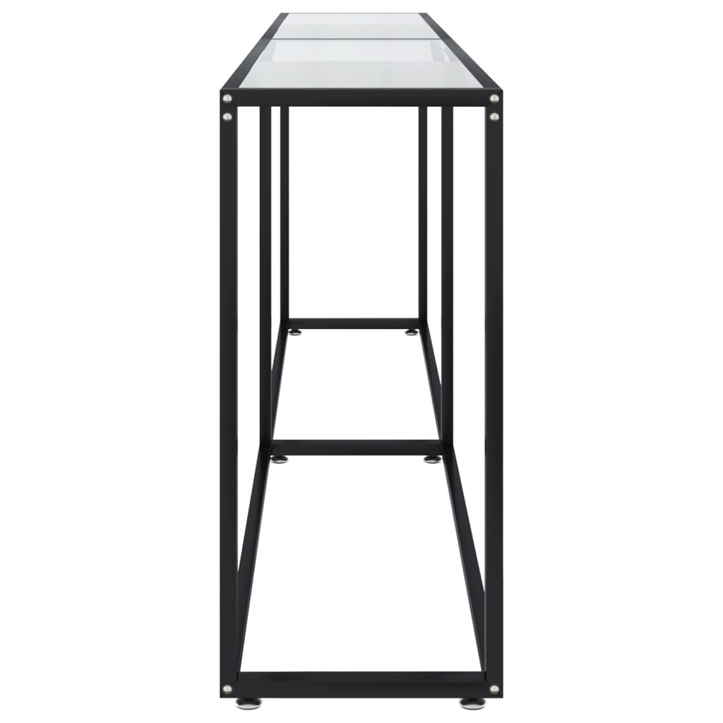 Mesa consola vidrio templado transparente 220x35x75,5 cm - Imagen 4