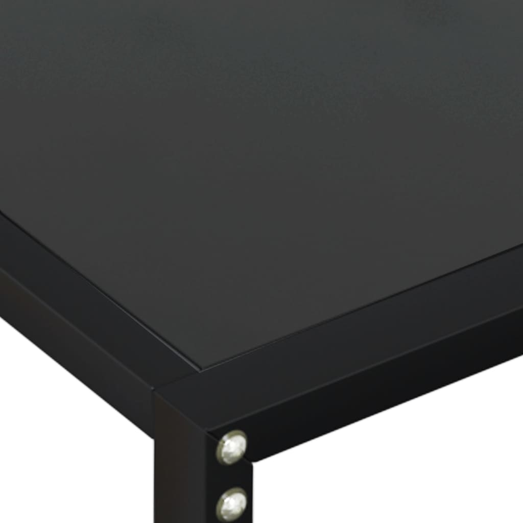 Mesa consola vidrio templado negro 220x35x75,5 cm - Imagen 5