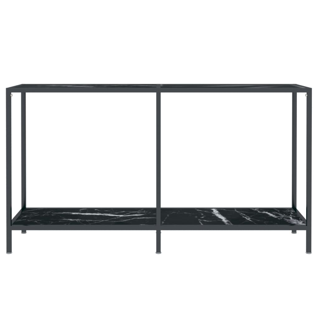 Mesa de consola vidrio templado negro 140x35x75,5 cm - Imagen 3