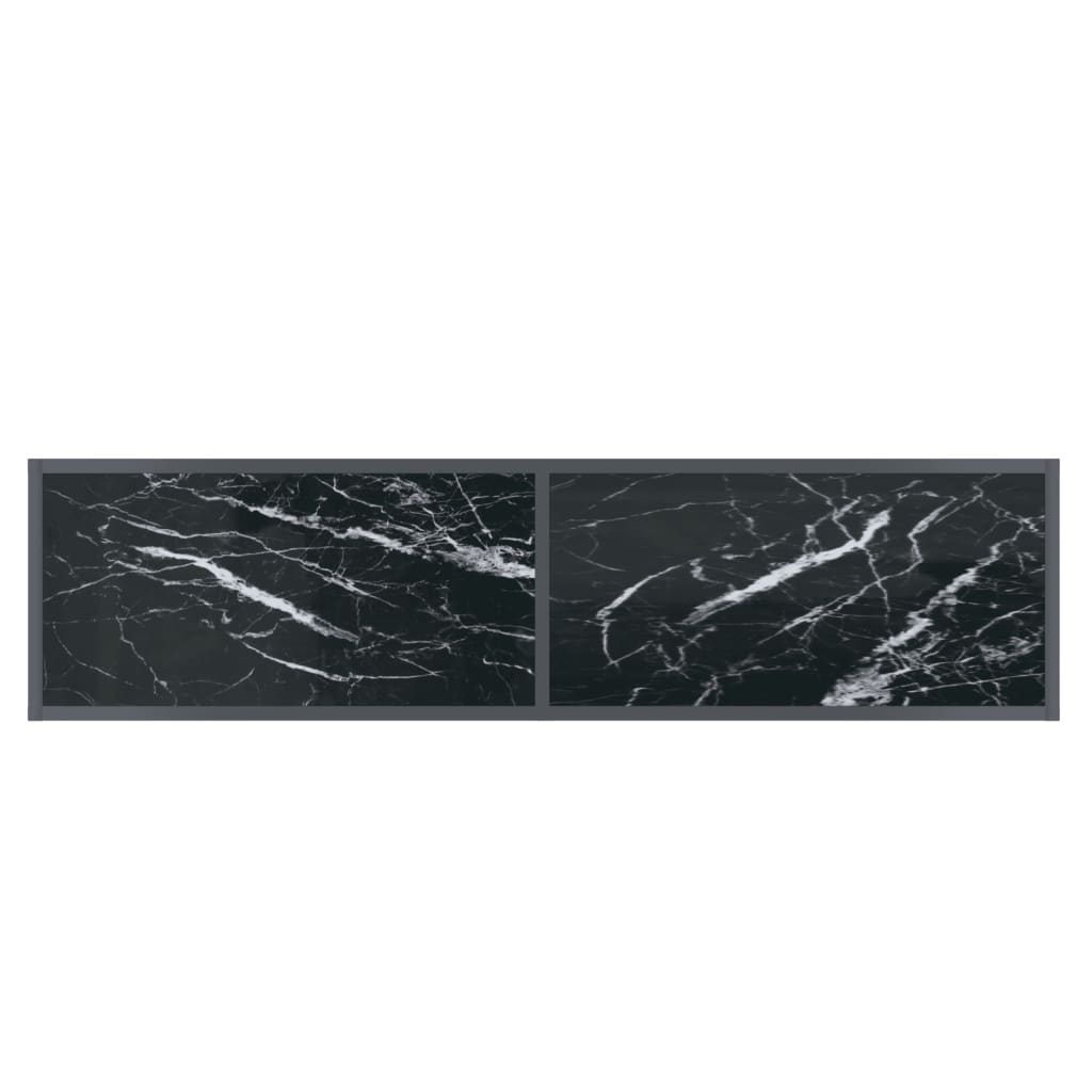 Mesa de consola vidrio templado negro 140x35x75,5 cm - Imagen 5