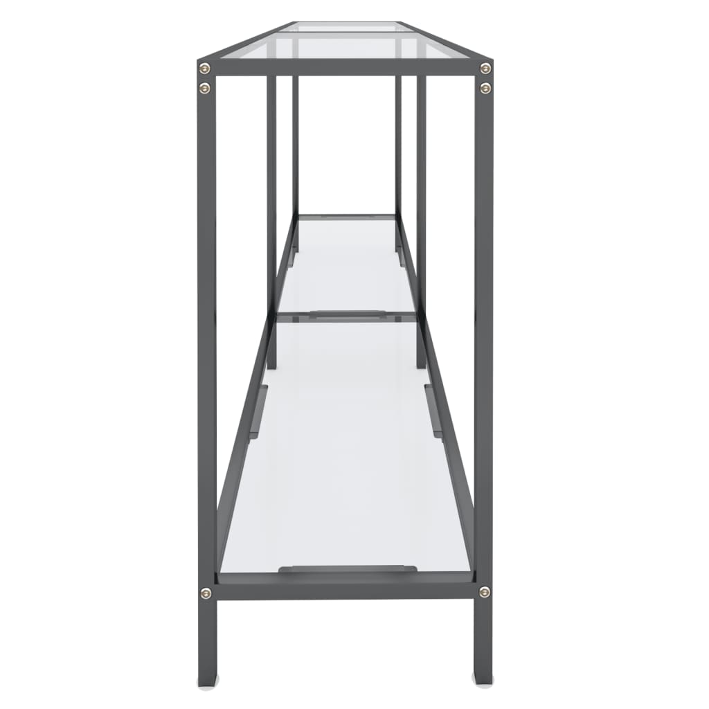 Mesa consola vidrio templado transparente 160x35x75,5 cm - Imagen 4