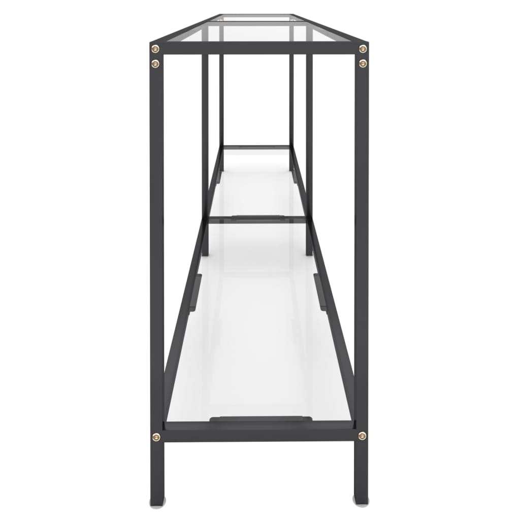 Mesa consola vidrio templado transparente 180x35x75,5 cm - Imagen 4