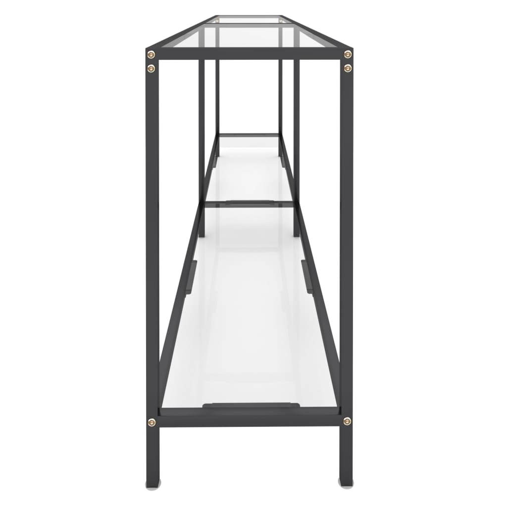 Mesa consola transparente vidrio templado 200x35x75,5 cm - Imagen 4