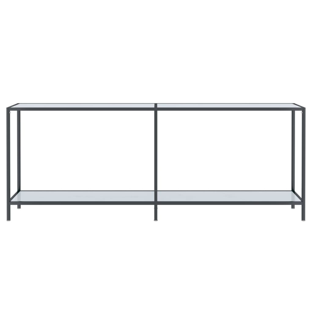 Mesa consola vidrio templado blanco 200x35x75,5 cm - Imagen 3